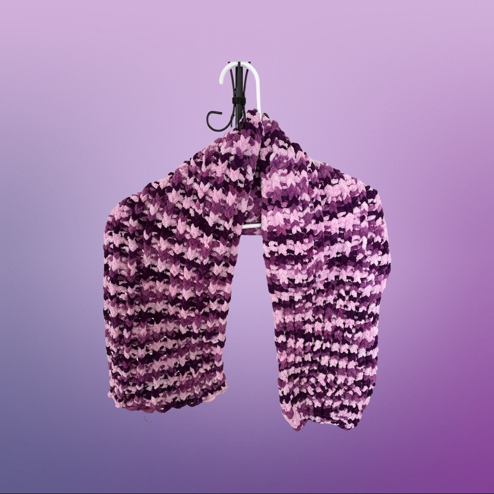 Handmade Crochet Purple Scarf Wrap.